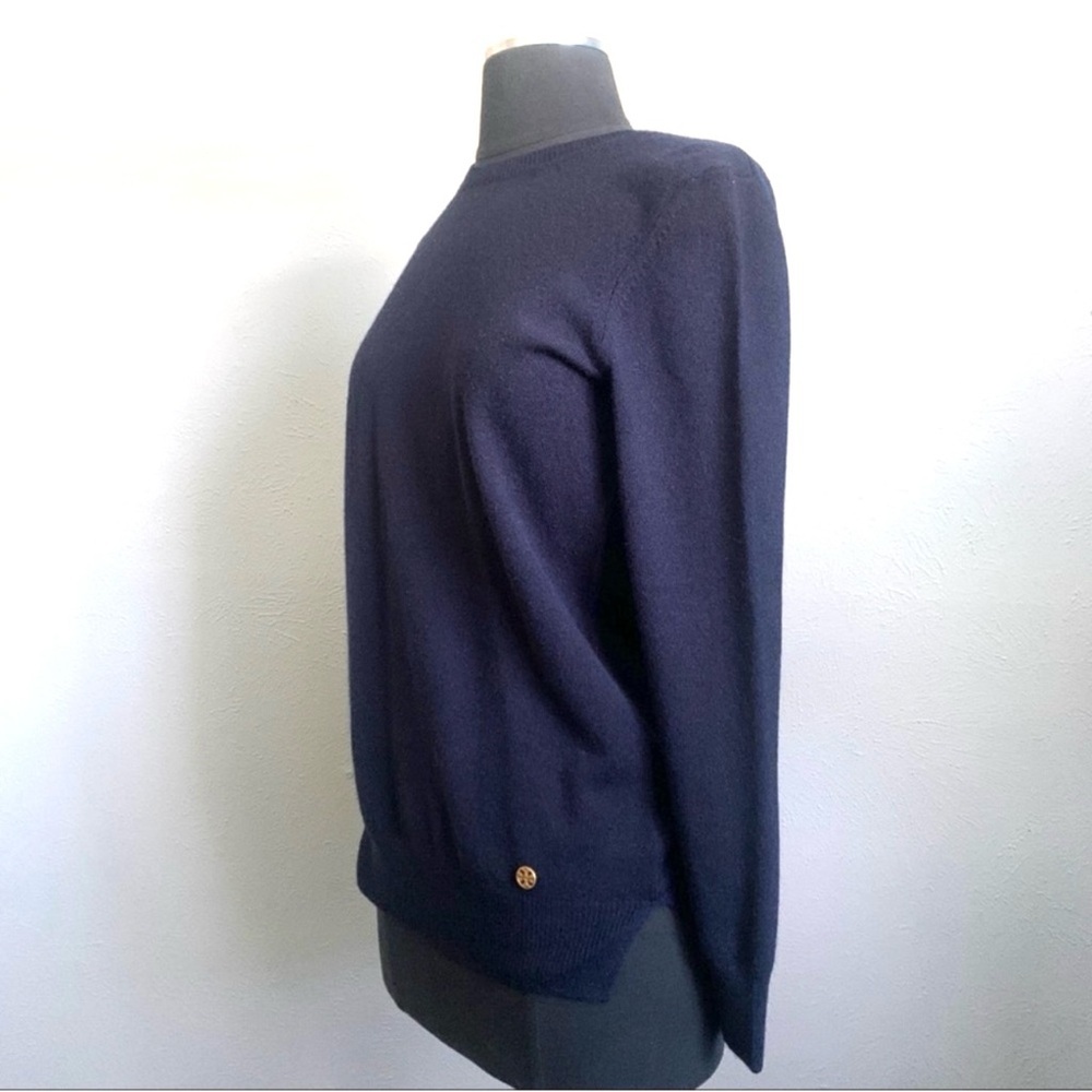 Tory Burch Bella Cashmere Sweater In Tory Navy - Picture 6 of 10
